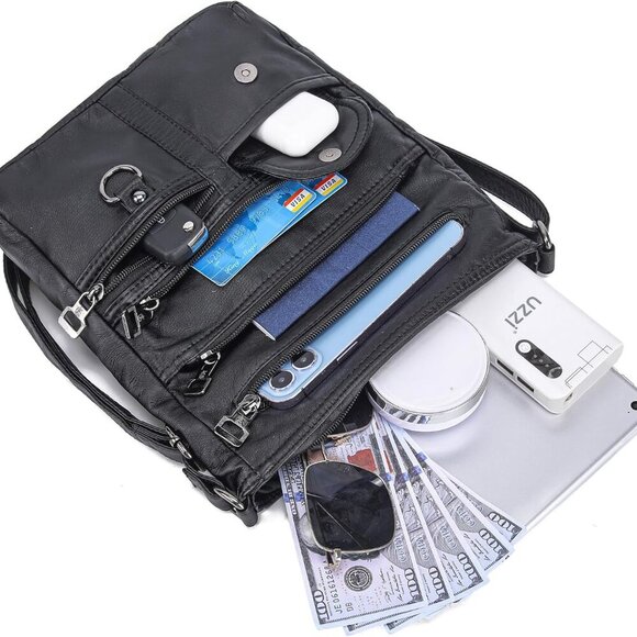 Elegant Small Crossbody Purse for Women in Dark Black - Ultra-Lightweight Design - Picture 4 of 8